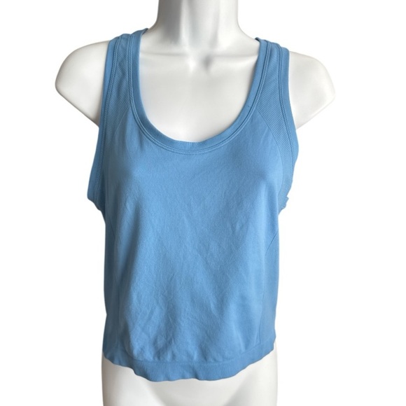 Sweaty Betty‎ Athlete Seamless Crop Workout Baby Blue Tank - Picture 3 of 7
